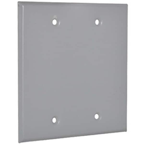 Hubbell Electrical Box Cover, 2 Gangs, Blank Cover 357155 - main